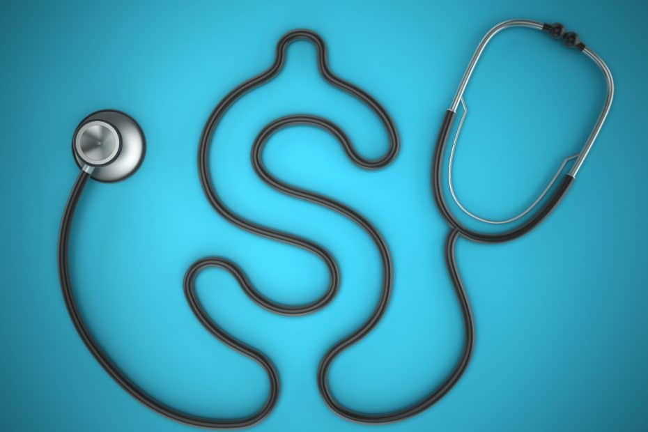 stethoscope twisted into a dollar sign