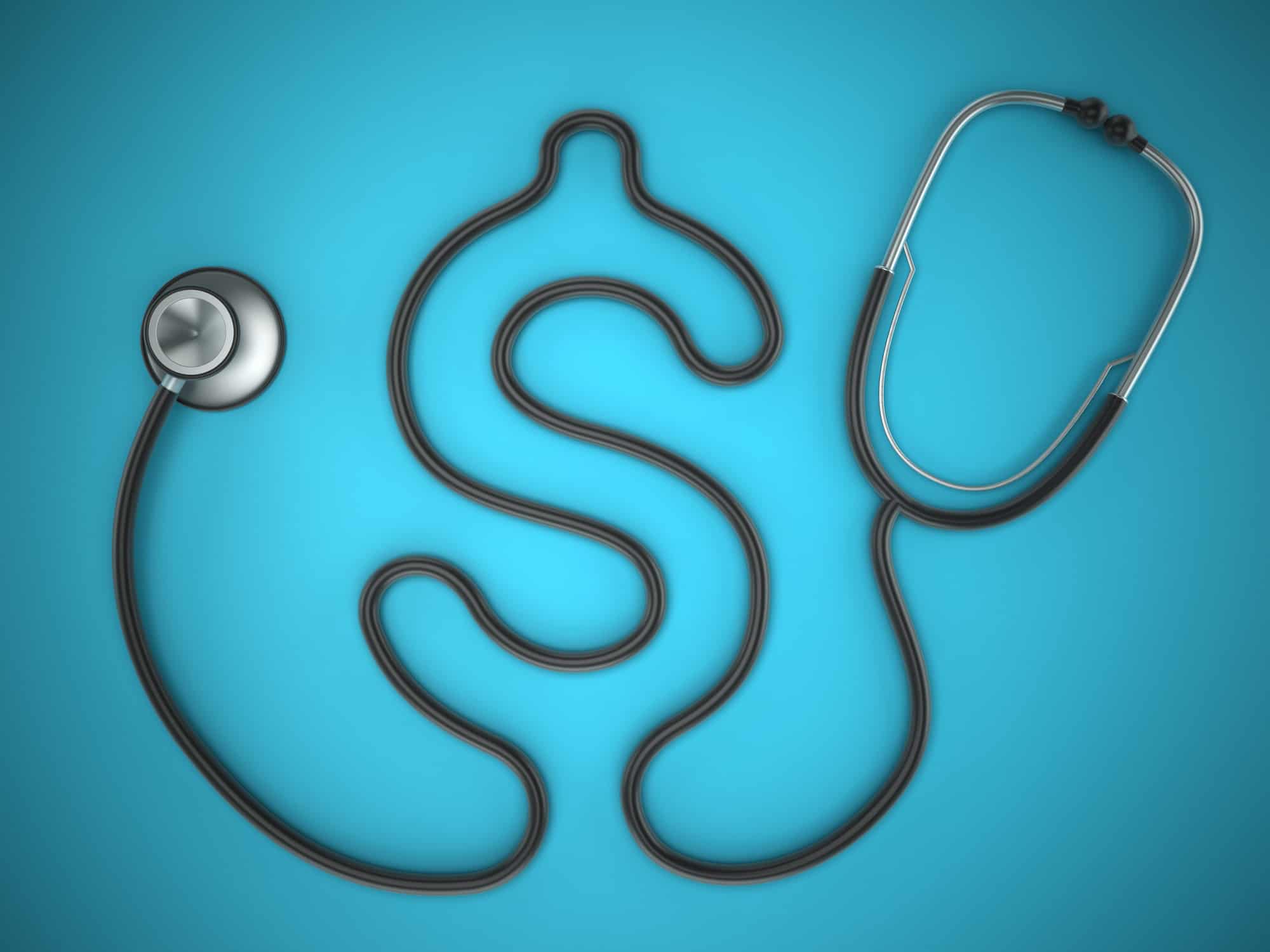 stethoscope twisted into a dollar sign