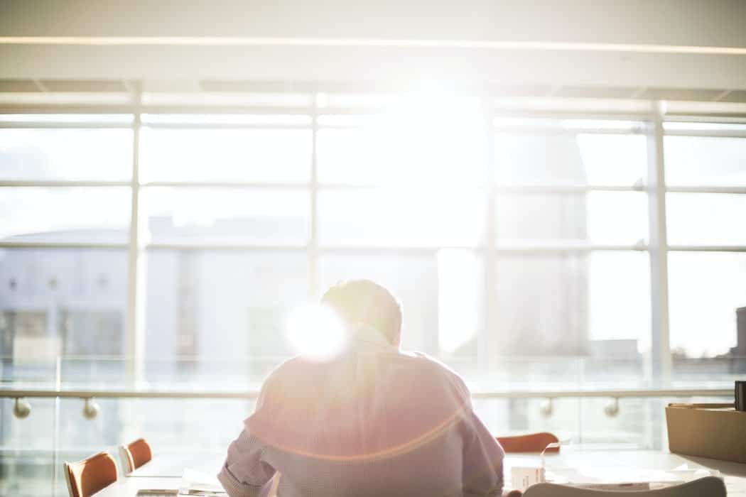 man sitting in office