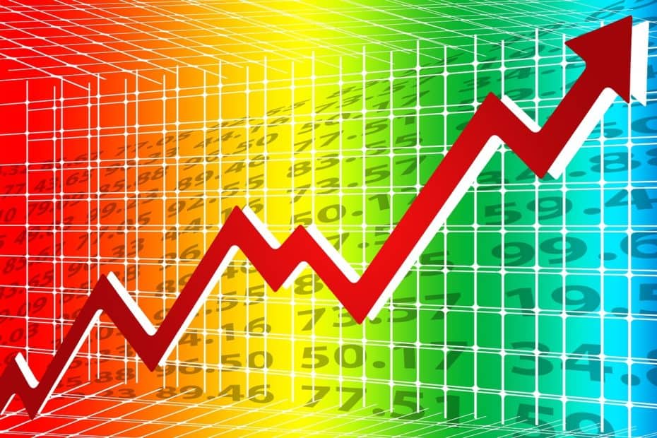 chart graph with ascending line