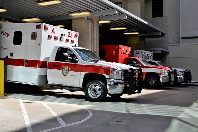 ambulances at the hospital